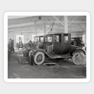 Auto Repair Garage, 1926. Vintage Photo Sticker